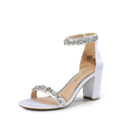 DREAM PAIRS Women's Chunk Low Heel Pump Sandals 9 Gold-glitter