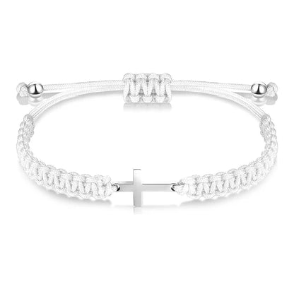 Adjustable Black & White Cross Bracelets